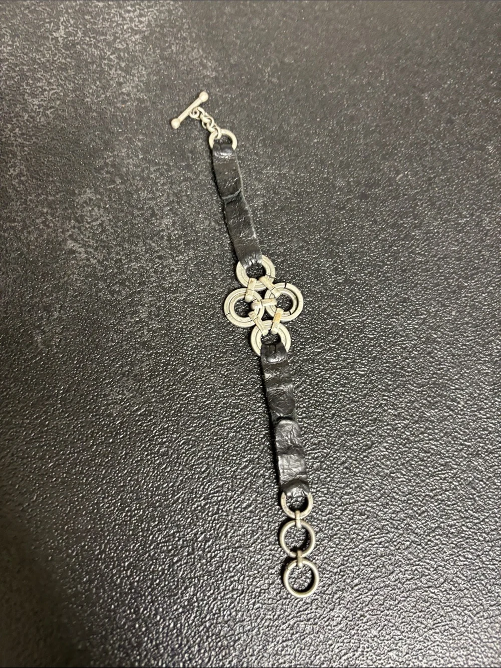 Black Leather and Silver Celtic Knot Bracelet - Women Jewelry